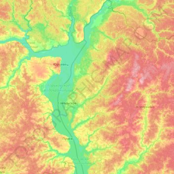 Sokolsky District topographic map, elevation, terrain