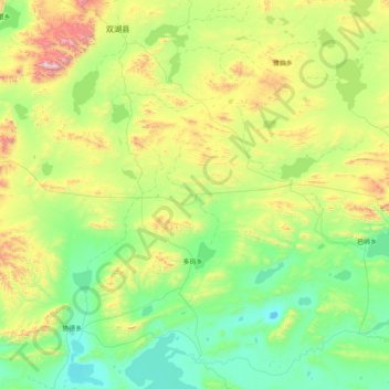 多玛乡 topographic map, elevation, terrain