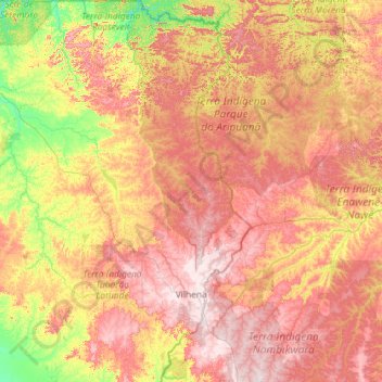 Vilhena topographic map, elevation, terrain
