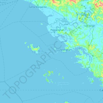 Tarangnan topographic map, elevation, terrain