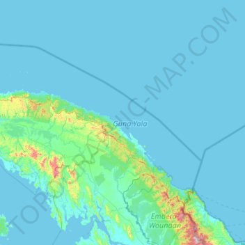 Guna Yala topographic map, elevation, terrain