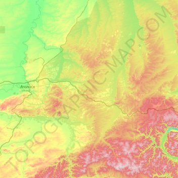 Kozulsky Rayon topographic map, elevation, terrain
