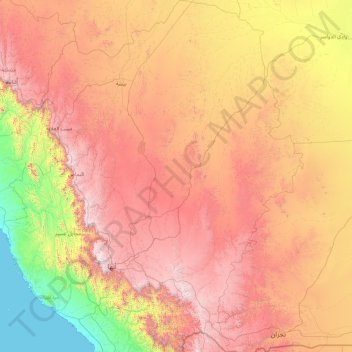 'Asir Province topographic map, elevation, terrain