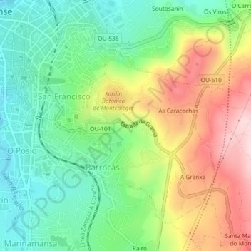 Montealegre topographic map, elevation, terrain