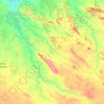 Río Matachel topographic map, elevation, terrain