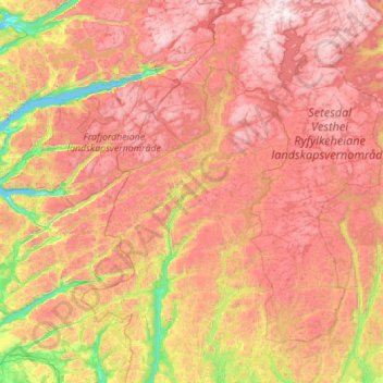 Agder topographic map, elevation, terrain