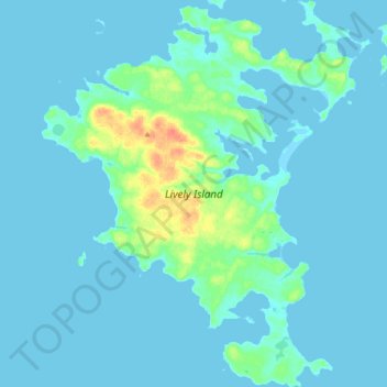 Lively Island topographic map, elevation, terrain