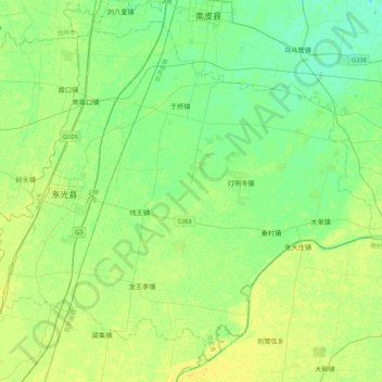 东光县 topographic map, elevation, terrain