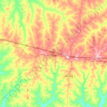 Jales topographic map, elevation, terrain