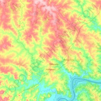 Hohenau topographic map, elevation, terrain