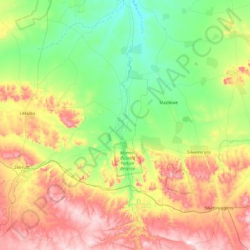 Ramotshere Moiloa Ward 17 topographic map, elevation, terrain