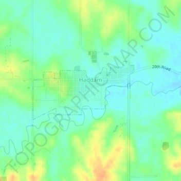 Haddam topographic map, elevation, terrain