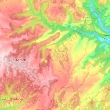 Riner topographic map, elevation, terrain