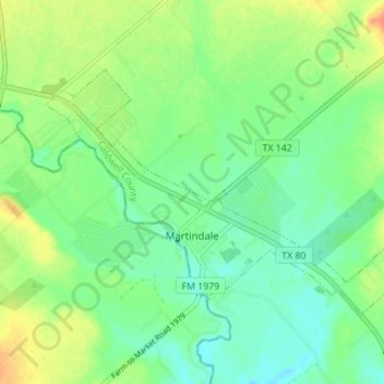 Martindale topographic map elevation - Thumbnail 