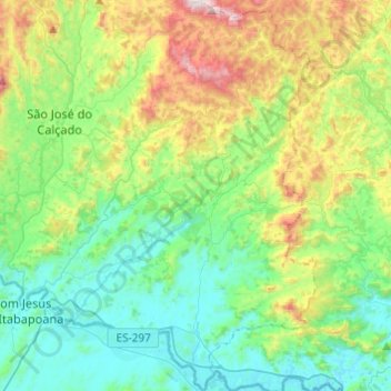Apiacá topographic map, elevation, terrain