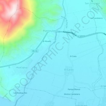 José María Quimper topographic map, elevation, terrain