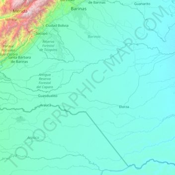 Municipio Páez topographic map, elevation, terrain
