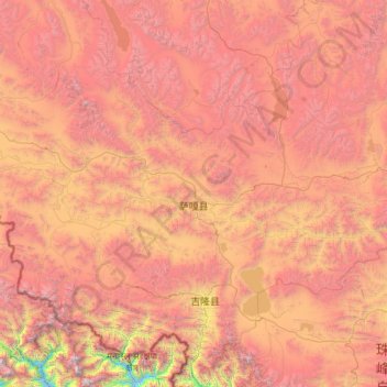 Saga topographic map, elevation, terrain