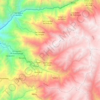 Atavillos Bajo topographic map, elevation, terrain
