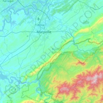 Blount County topographic map, elevation, terrain