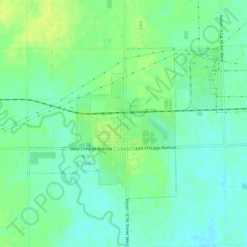 Colwich topographic map, elevation, terrain