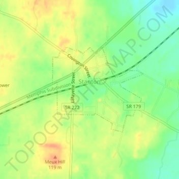 Stanton topographic map, elevation, terrain
