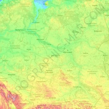 Vistula topographic map, elevation, terrain