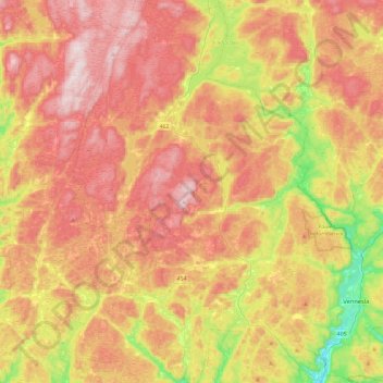 Vennesla topographic map, elevation, terrain