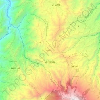 La Florida Topographic Map, Elevation, Terrain