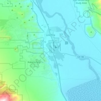 Lone Pine topographic map, elevation, terrain