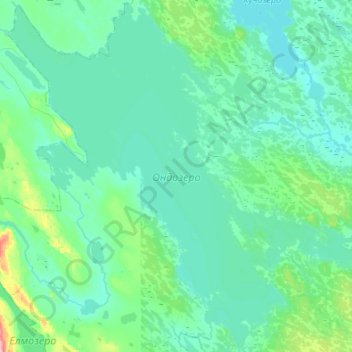 Ондозеро topographic map, elevation, terrain