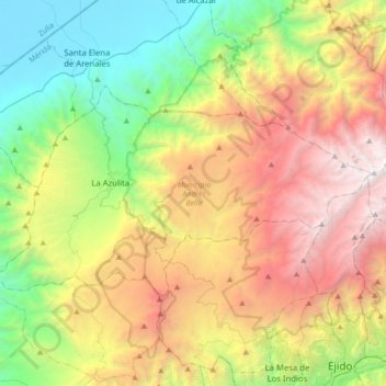 Parroquia Andrés Bello topographic map, elevation, terrain
