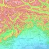Alpes carniques topographic map, elevation, terrain