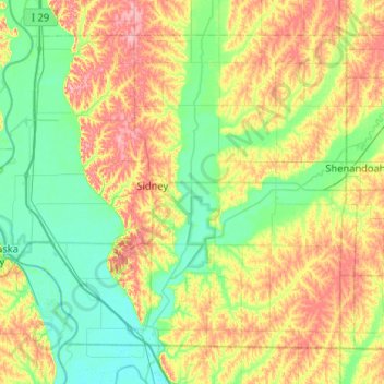 Fremont County topographic map, elevation, terrain