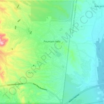 Fountain Hills topographic map, elevation, terrain