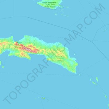 Seram Island topographic map, elevation, terrain