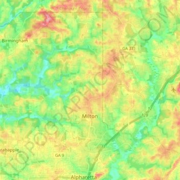 Milton topographic map, elevation, terrain