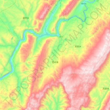 苍岭镇 topographic map, elevation, terrain