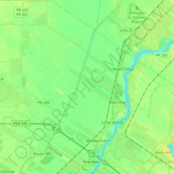 Rural Municipality of West St. Paul topographic map, elevation, terrain