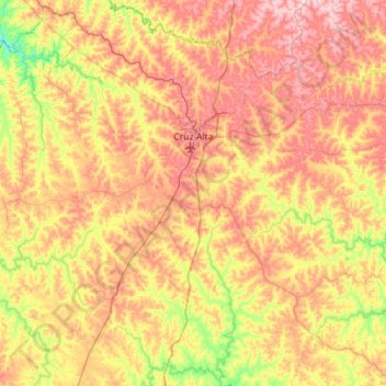Cruz Alta topographic map, elevation, terrain