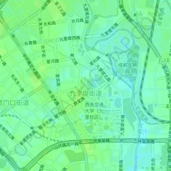 九里堤街道 topographic map, elevation, terrain