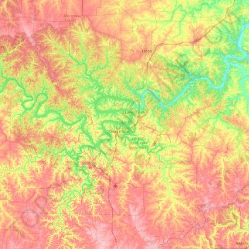 Lake Of The Ozarks topographic map, elevation, terrain