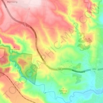 Pentland Hills topographic map, elevation, terrain