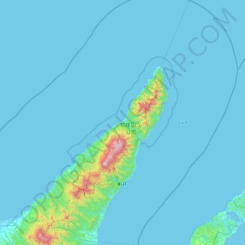 目梨郡 topographic map, elevation, terrain