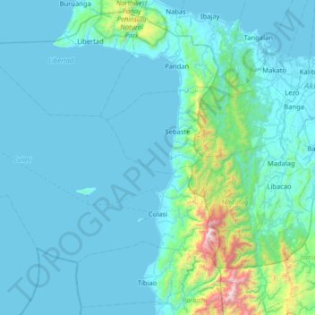 Culasi topographic map, elevation, terrain