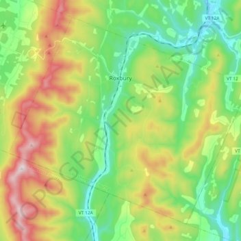Roxbury topographic map, elevation, terrain