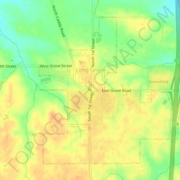 Long Grove topographic map, elevation, terrain