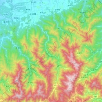 大洲镇 topographic map, elevation, terrain