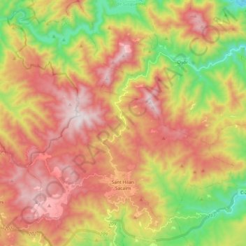 Sant Hilari Sacalm topographic map, elevation, terrain