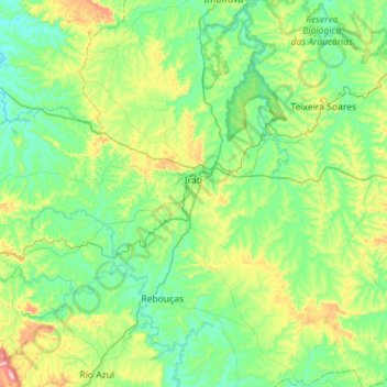 Irati topographic map, elevation, terrain